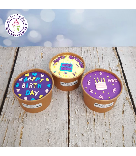 Birthday Themed CUP Cakes - Birthday Cakes & Message