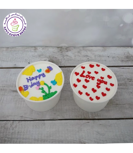 Birthday Themed CUP Cakes - Flowers & Hearts