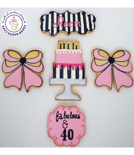 40th Birthday Themed Cookies