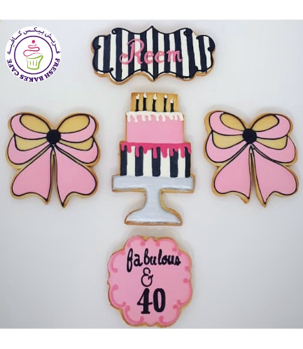 40th Birthday Themed Cookies