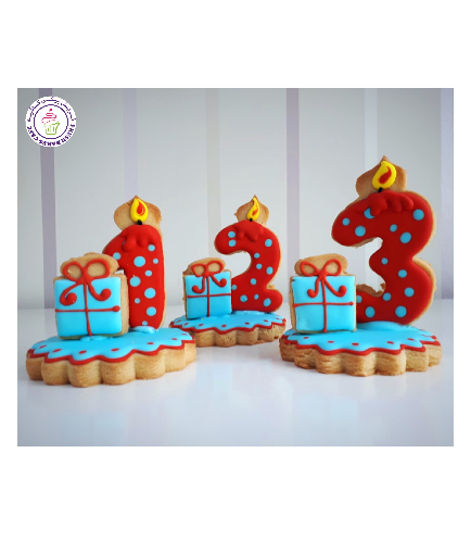Birthday Numbers Themed Cookies - 3D Cookies