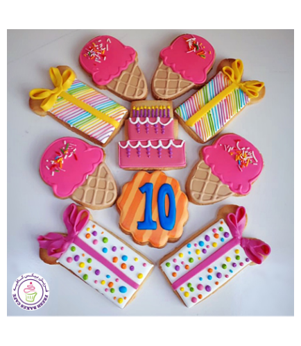 Cookies - Birthday Cake, Gift, & Ice Cream