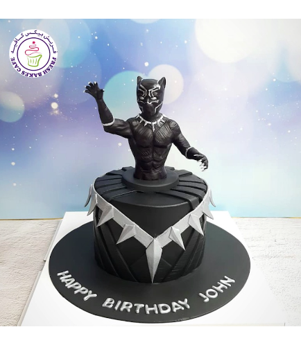 Black Panther Themed Cake - 1 Tier 02