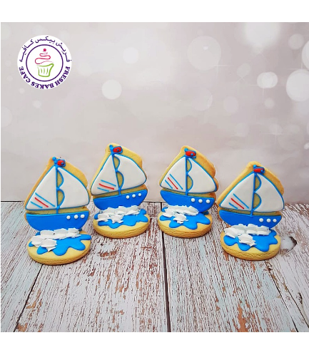 Boat Themed Cookies - Sailboat - 2D Cookies