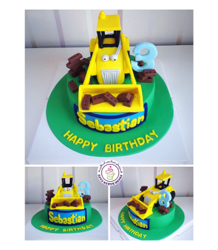 Bob the Builder Themed Cake - Scoop - 3D Cake Toppers 01a