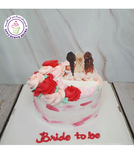 Bridal Shower Themed Cake - Rose Cream 02