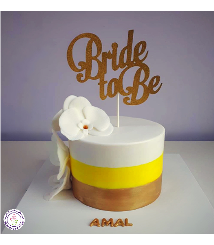 Cake - Orchids - Shaded - Yellow & Gold