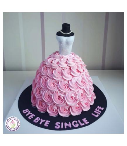 Bridal Shower Themed Cake - Wedding Dress - 3D Cake - Cream 02