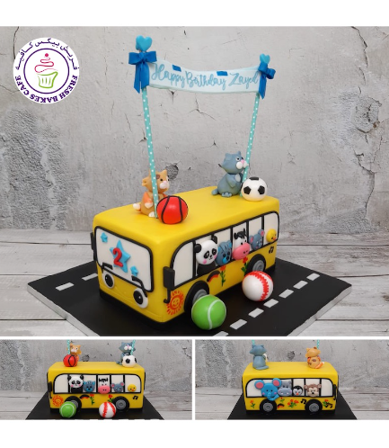 Bus Themed Cake - School Bus - 3D Cake 03b