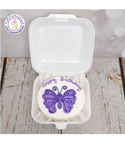Butterflies Themed Cake - Cream Picture