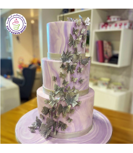 Butterfly Themed Cake - Butterfly Cut Outs - 3 Tier