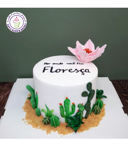 Cactus Themed Cake - Cream Piping & Painting