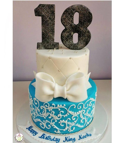 Number Themed Cake - 3D Cake Topper - Bow Tie - 2 Tier