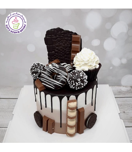 Cake with Donuts, Chocolates, Cake Pops, & Cupcake