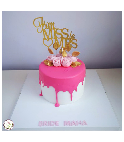 Cake - Roses - Drizzle - 1 Tier 01