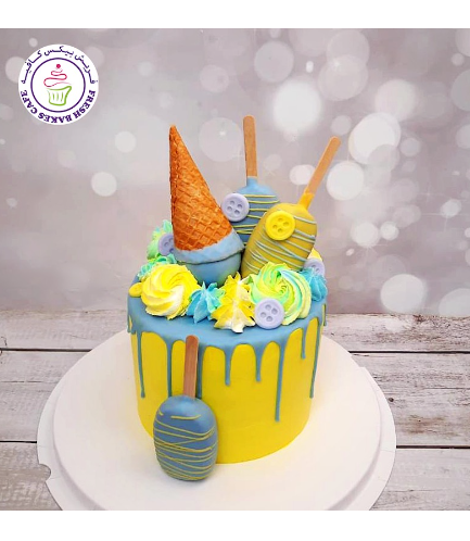 Cake with Ice Cream Cone & Popsicakes
