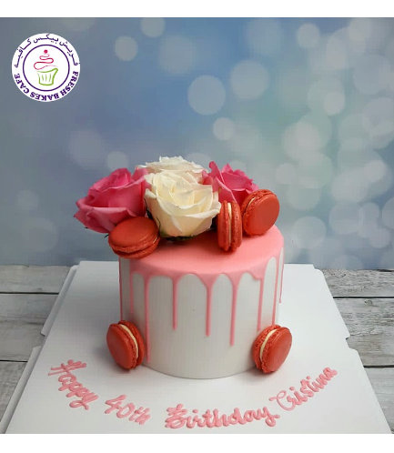 Cake - Roses & Macarons 05 - Pink