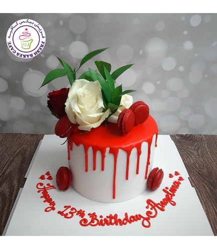 Cake - Roses & Macarons 05 - Red