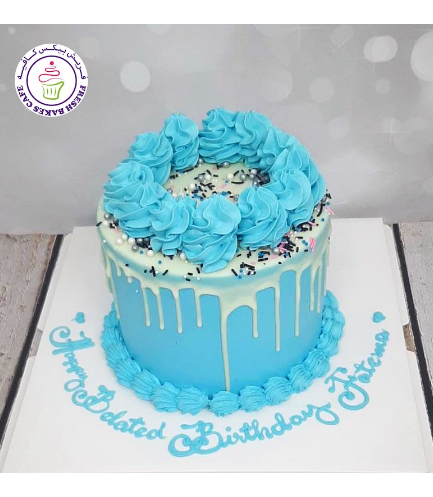 Cake with Sprinkles - Cream Piping - Blue 03