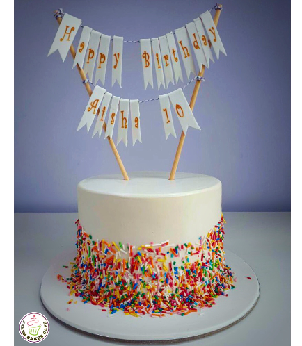 Cake with Banner & Sprinkles 03