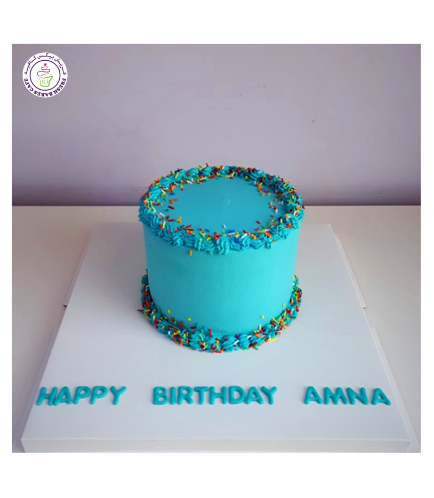 Cake with Sprinkles - Cream Piping - Blue 01