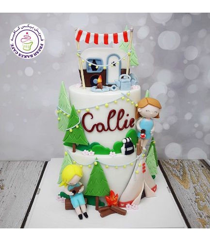 Camping Themed Cake - 2 Tier