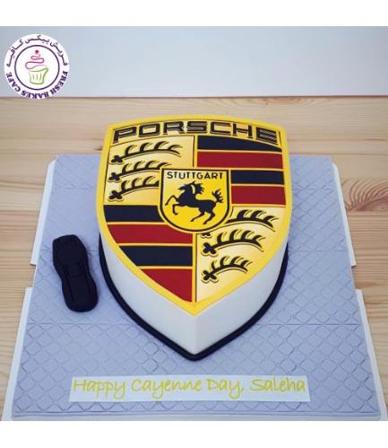 Car Themed Cake - Porsche - Logo - Printed Picture 002