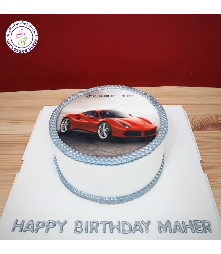 Car Themed Cake - Ferrari - Car - Printed Picture 02