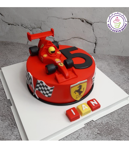 Car Themed Cake - Ferrari Car - 3D Cake Topper - 1 Tier 02