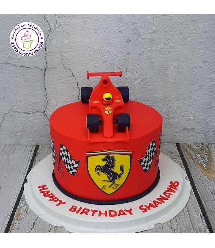 Car Themed Cake - Ferrari - 3D Cake Topper - 1 Tier 03