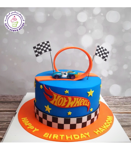 Car Themed Cake - Hot Wheels Themed Cake - 2D Cake Toppers & Toys - 1 Tier 03