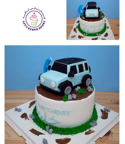 Car Themed Cake - Jeep - 3D Cake Topper 01b