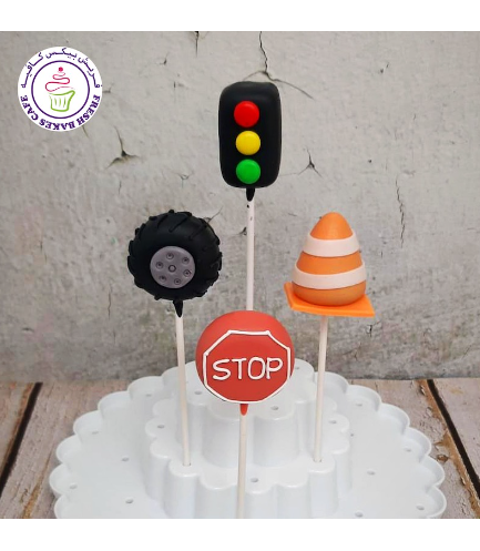 Car Themed Cake Pops - Traffic Signs