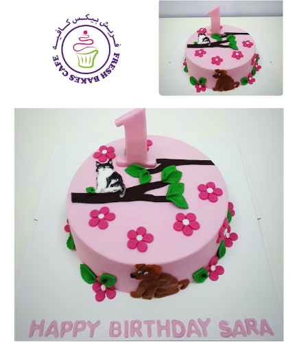 Cake - Cat & Dog - 2D Cake Toppers