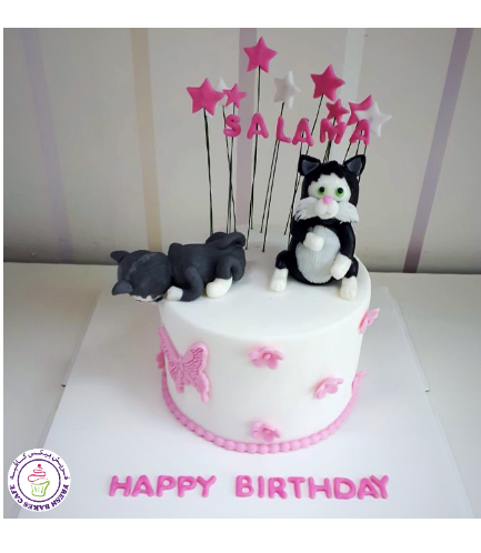 Cat Themed Cake - 3D Cake Toppers - 1 Tier 01
