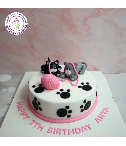 Cat Themed Cake - 3D Cake Toppers - 1 Tier 03