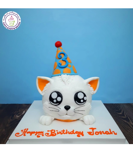 Cat Themed Cake - Cat Head - 3D Cake  01a