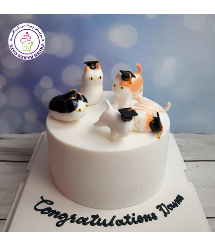 Cat Themed Cake - 3D Cake Toppers - Graduation