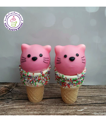 Cat Themed Cone Cake Pops 01