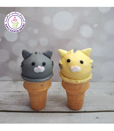 Cat Themed Cone Cake Pops 08