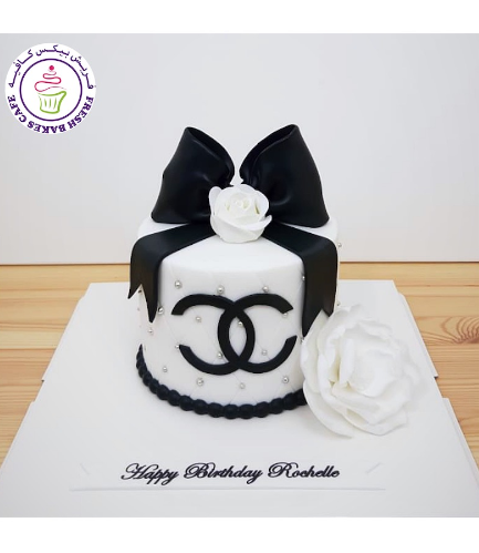 Chanel Themed Cake - White - 1 Tier 03