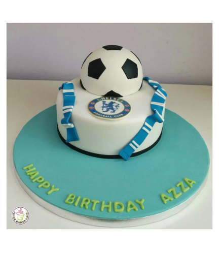 Football Themed Cake - Chelsea - Logo - Printed Picture & 3D Cake Toppers 02
