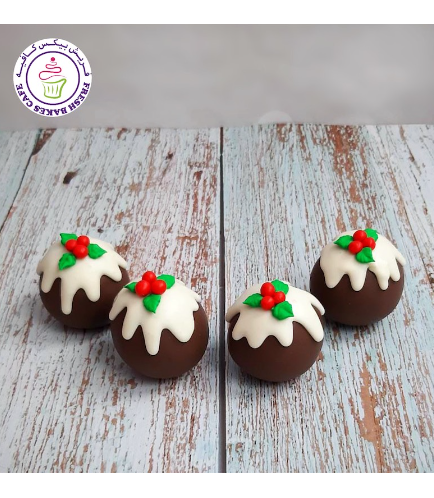 Cake Pops w/o Sticks - Christmas Pudding