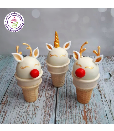 Cone Cake Pops - Reindeers & Unicorn