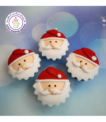 Cupcakes - Santa - 2D Toppers