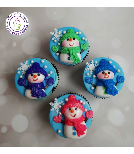 Cupcakes - Snowmen - 2D Toppers