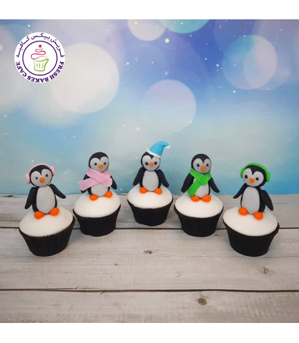 Cupcakes - Penguins - 3D Toppers 01