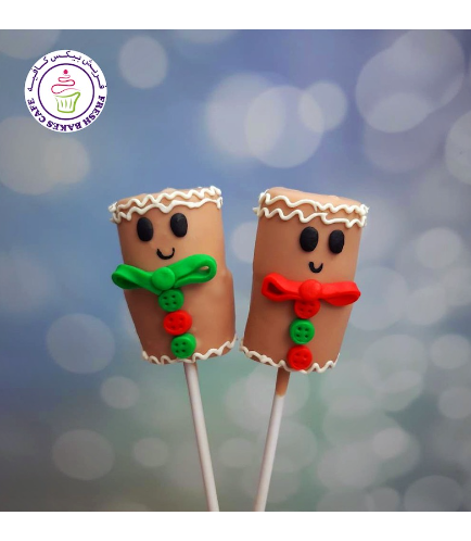 Marshmallow Pops - Gingerbread Men