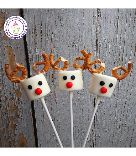 Marshmallow Pops - Reindeers - White