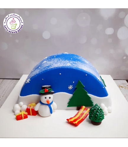 Cake - Decorative - Snowman - Half Round Cake